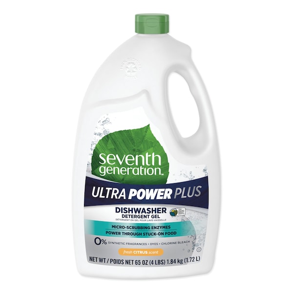 Natural Auto Dishwasher Gel, Ultra Power Plus, Fresh Citrus, 65oz, PK6